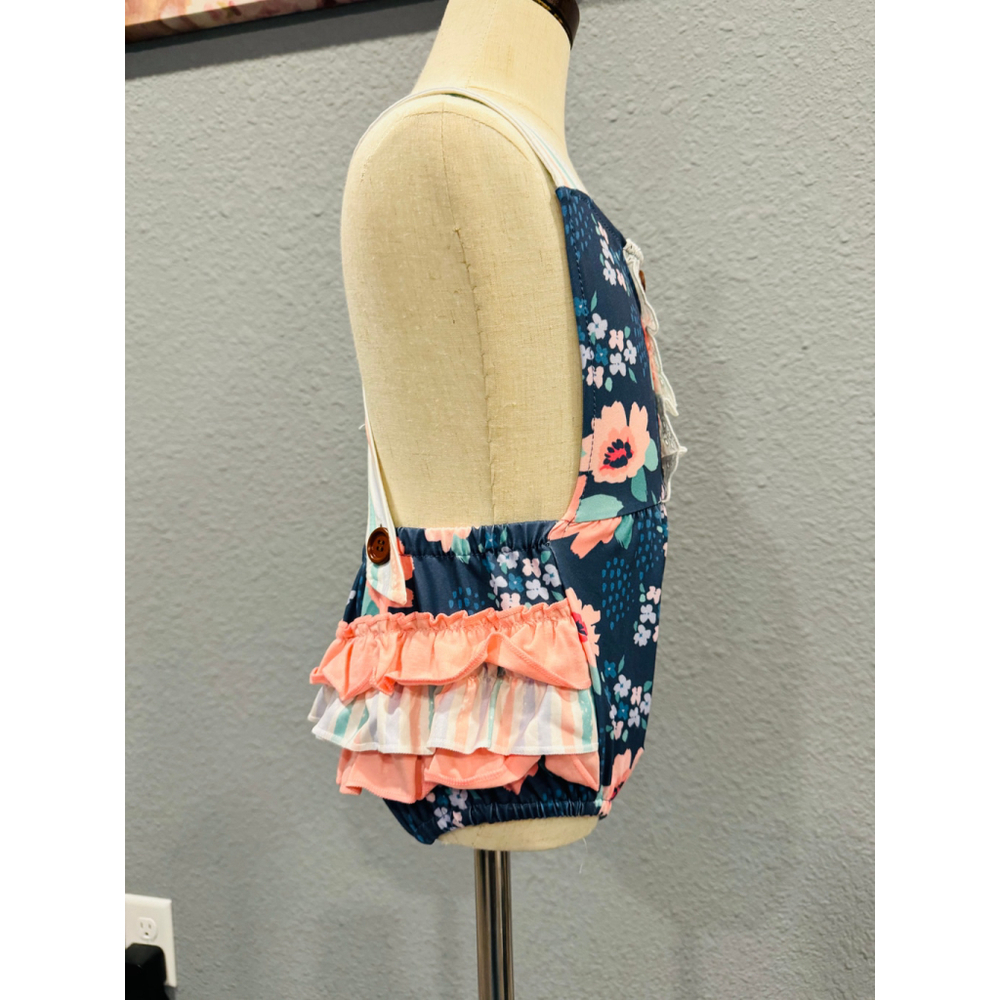 Wellington Designs Navy & Pink Bubble Romper, Sz 18/24 NWT - Picture 6 of 7